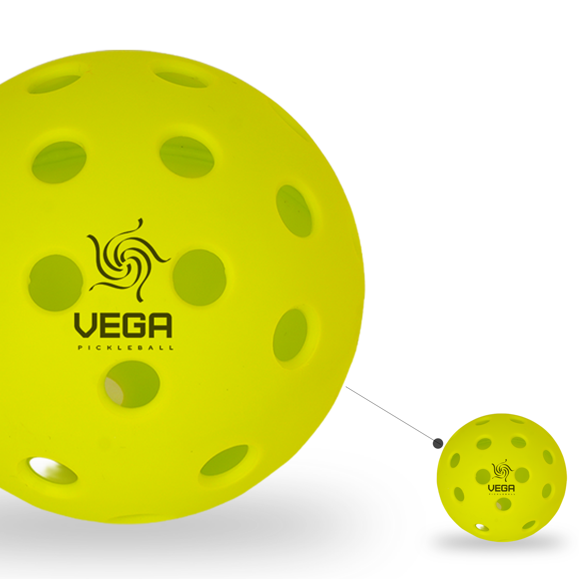 Vega Pickleball Paddle Set | 11mm Fibre Glass Pickleball Paddle | Lightweight Racket for Adults & Kids | 1 Indoor & 1 Outdoor High Bounce Ball | Indoor Outdoor Play (Orange)